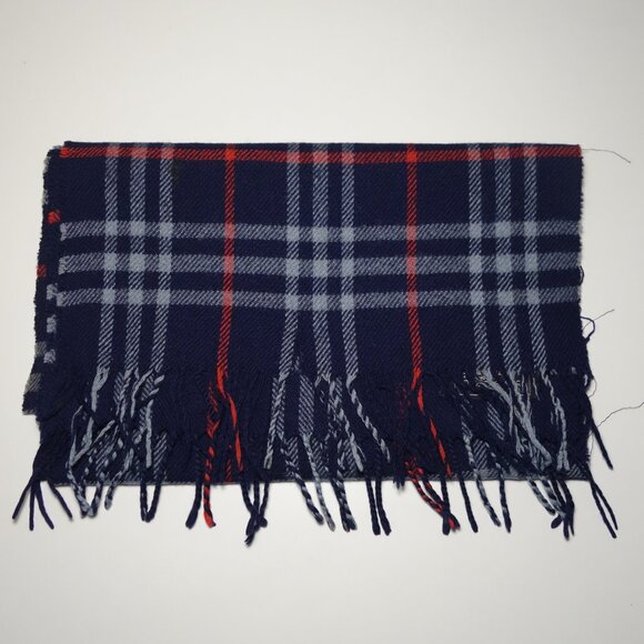 Vtg Burberrys Nova Check Cashmere Scarf Made In England, Sz 54 in x 11.25 in - Picture 1 of 11